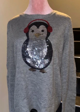 Pull vintage pingouin strass de Noël 🎅, brand: George, condizioni: Ottime, taglia: L / IT 44 / EU 40, €15.00, €16.45 include la Protezione acquisti