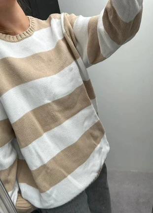Brandy Melville Beige and white striped knit jumper, brand: Brandy Melville, condition: Very good, size: One size, €17.00, €18.55 includes Buyer Protection