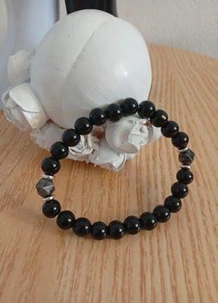 Obsidienne et cristal bracelet en pierres naturelles Lithothérapie, staat: Heel goed, € 12,00, € 13,30 inclusief Kopersbescherming Pro