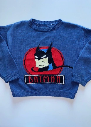 Magnifique pull Batman fait main 6 ans, marca: Fait Main, estado: Muito bom, tamanho: 6 anos / 116 cm, €16.00, €17.50 inclui Proteção do Comprador Pro