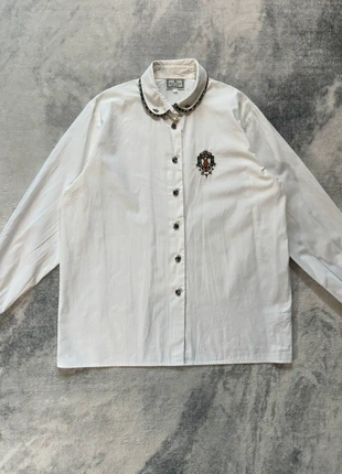 Chemise vintage Hazan Création col Claudine – Blanc – Taille estimée M (voir mesures photo), marca: Vintage Dressing, estado: Muy bueno, tamaño: M / 38 / 10, 29,99 €, 32,19 € Protección al comprador Pro incluida