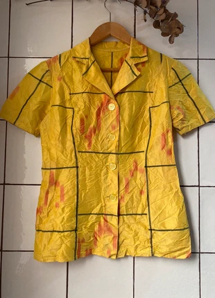 🌼 Preciosa camisa vintage Y2K con cuellos solapa efecto arrugado 🌻, marque: Vintage Dressing, état: Très bon état, taille: M / 38 / 10, 14,00 €, 15,40 € Protection acheteurs incluse