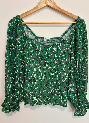 Top vert à fleurs Promod, marque: Promod, état: Neuf avec étiquette, taille: L / 40 / 12, 9,00 €, 10,15 € Protection acheteurs incluse