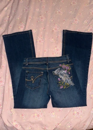 Next low rise bootcut flared dark wash denim jeans y2k embroidered fairycore, brand: Next, condition: Very good, size: S / 8, £19.95, £21.65 includes Buyer Protection