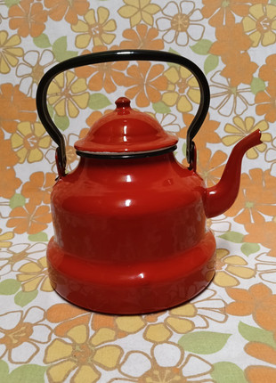 Vintage rood emaille ketel / vintage rood emaille thee pot, marque: Vintage, état: Très bon état, 17,50 €, 19,08 € Protection acheteurs incluse