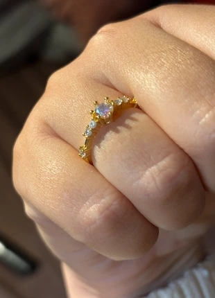 gold plated silver 925 ring with stones, marca: Local, estado: Novo com etiquetas, tamanho: 17,3 mm Ø / 14,5, €25.00, €26.95 inclui Proteção do Comprador