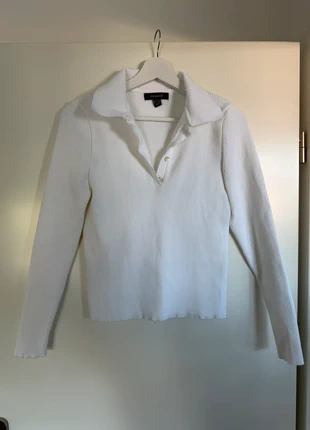 Top col V manches longues blanc taille M Primark, marca: Primark, estado: Muito bom, tamanho: M / 38 / 10, €5.00, €5.95 inclui Proteção do Comprador