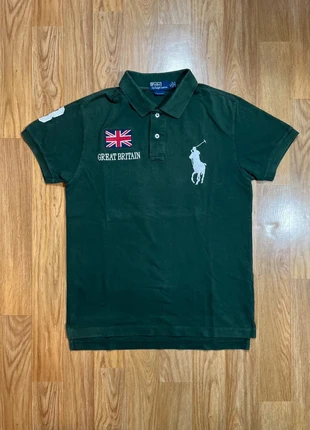 Polo à manche courte Ralph Lauren chief keef vintage rétro great britain england vert foncé blanc L, brand: Ralph Lauren, condizioni: Ottime, taglia: L, €44.00, €46.90 include la Protezione acquisti