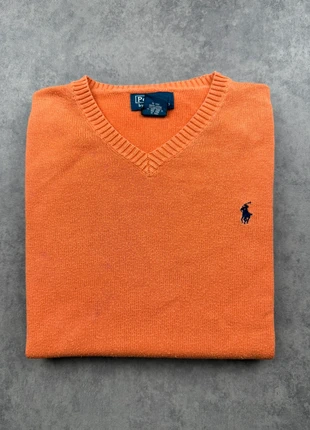 Pull Col V Ralph Lauren Orange Coton Pima Taille XXS (16-18 ans), merk: Ralph Lauren, staat: Veelgebruikt, maat: 16 jaar / 176 cm, € 10,00, € 11,20 inclusief Kopersbescherming