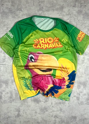 T-shirt maillot Officiel Carnaval de Rio made in Brésil été 00s vert/orange Taille M, marca: Rio, estado: Muy bueno, tamaño: M, 12,00 €, 13,30 € Protección al comprador incluida