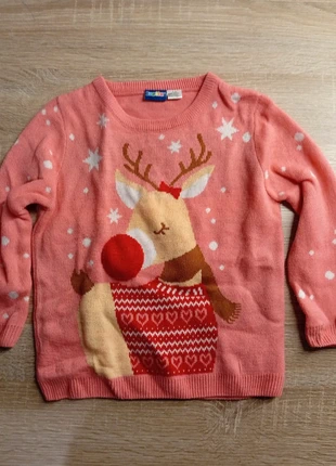 Pull de Noël rose rennes, marca: Lupilu, estado: Muito bom, tamanho: 24-36 meses / 92 cm, €1.00, €1.75 inclui Proteção do Comprador