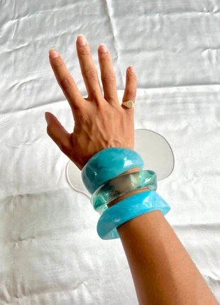 Gorgeous set of 3 Chunky Resin Bangles, brand: LUNARA Studio, condition: Very good, £15.00, £16.45 includes Buyer Protection Pro