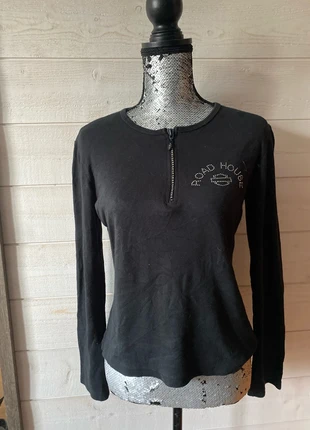 T-shirt manches longues Harley Davidson noir femme S, merk: Harley Davidson, staat: Heel goed, maat: S / 36 / 8, € 13,00, € 14,35 inclusief Kopersbescherming