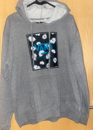 Vans Grey Floral Logo Hoodie “Off The Wall”, brand: Vans, condition: Very good, size: L / 12, £6.50, £7.53 includes Buyer Protection