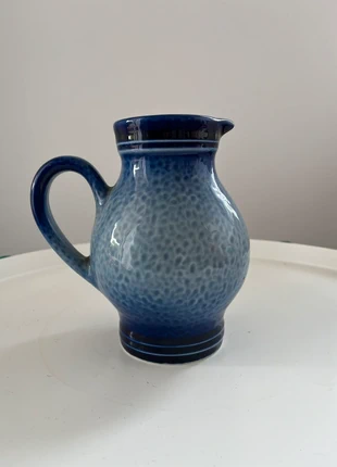 Vase Pichet vintage céramique bleue mouchetée style mid-century, brand: West Germany, condition: New without tags, €12.00, €13.30 includes Buyer Protection