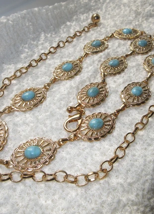 Adjustable Gold turquoise stone belly chain, brand: NO LABEL, condition: New without tags, size: Adjustable, £5.00, £5.95 includes Buyer Protection