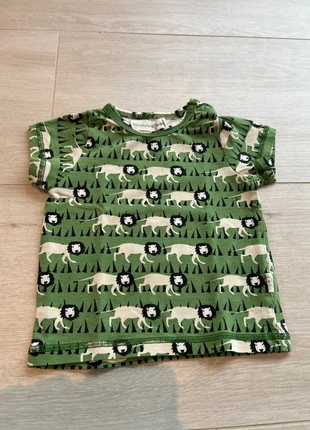 Onnolulu - Groene T-shirt met leeuwen - 74 cm/9 maanden, brand: Onnolulu, condizioni: Ottime, taglia: 9-12 mesi / 74 cm, €4.00, €4.90 include la Protezione acquisti