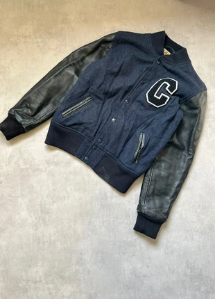 Carhartt Teddy Varsity Jacket Bleu Marine Laine Manches Cuir Noir Taille S, brand: Carhartt, condition: Very good, size: S, €65.00, €68.95 includes Buyer Protection