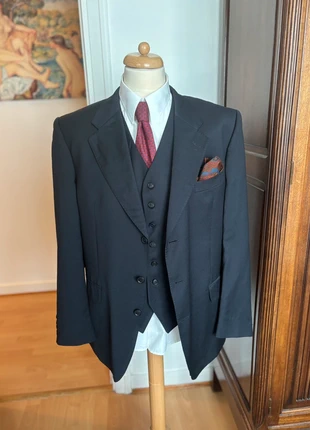 Magique costume 3 pièces bleu marine, en laine, brand: Vintage Dressing, condizioni: Ottime, taglia: L, €140.00, €147.70 include la Protezione acquisti