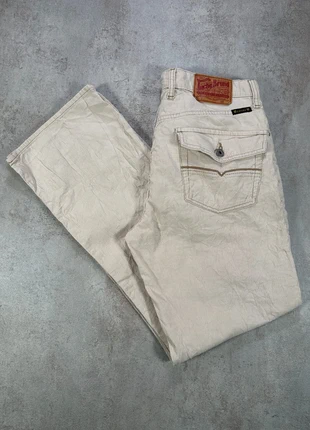 Pantalon En Velours Côtelé / Corduroy reg inseam beige coton coupe droite taille 34, brand: Vintage Dressing, condizioni: Ottime, taglia: IT 44 | W34, €12.00, €13.30 include la Protezione acquisti Pro
