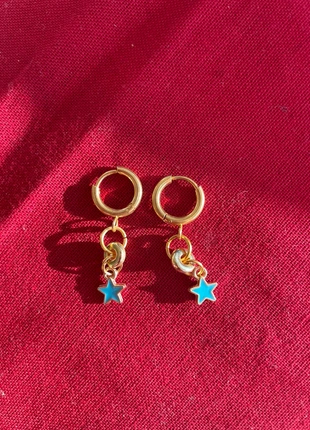 gold and blue star earrings, brand: gememoirejewels, condition: New with tags, £5.00, £5.95 includes Buyer Protection