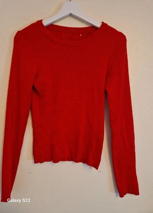 Womens size small red long sleeved red ribbed knitted top, Vgc, brand: RED, condition: Very good, size: S / UK 8-10, £5.00, £5.95 includes Buyer Protection Pro