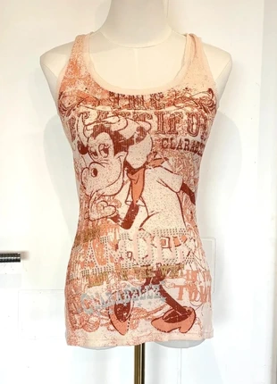 🤎Top débardeur Disney vintage Minnie Mouse Jennyfer M strass imprimé rétro dos nageur casual Y2K, brand: Disney, condizioni: Ottime, taglia: M / IT 42 / EU 38, €13.00, €14.35 include la Protezione acquisti