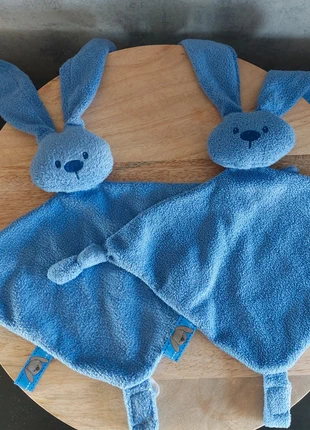 2x Nattou knuffeldoekjes konijn badstof blauw / Doudous Lapin Nattou, merk: Nattou, staat: Heel goed, maat: Universeel, € 39,90, € 42,60 inclusief Kopersbescherming Pro
