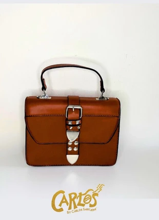 Carlos Cowgirl Buckle Bag | Western-Edge Chic Brown Leather Purse, marca: Carlos Santana, estado: Muito bom, €39.00, €41.65 inclui Proteção do Comprador