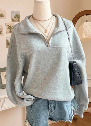 Sweat zippé gris chiné col montant – basique chic & comfy & old money, brand: Aesthetic, condition: Very good, size: S / 36 / 8, €34.90, €37.35 includes Buyer Protection