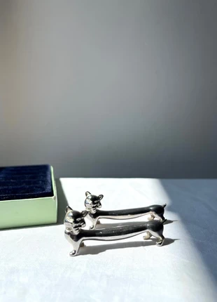 6 porte-couteaux vintage chat, en métal argenté (lot possible de 12 unités), condition: Very good, €25.00, €26.95 includes Buyer Protection