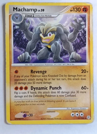 Carte Pokémon Machamp 31/130 Rare Bloc Diamant &Perle, brand: Pokémon, condition: Satisfactory, €1.00, €1.75 includes Buyer Protection