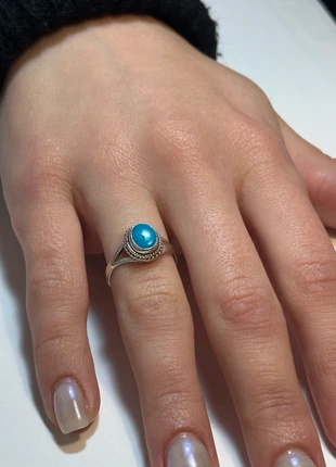Anello argento con pietra turchese, marque: Argento, état: Très bon état, taille: 17,3 mm, 22,00 €, 23,80 € Protection acheteurs incluse