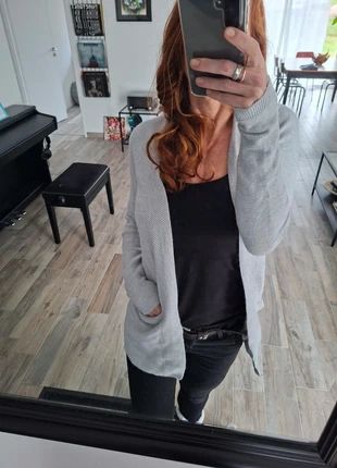 Gilet long gris clair, marca: Cache Cache, estado: Muito bom, tamanho: XS / 34 / 6, €4.00, €4.90 inclui Proteção do Comprador