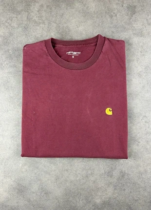 T-shirt Carhartt Bordeaux Manche Courte Taille S Shirts Wip T-shirts Tshirt logo brodé Wave A006, brand: Carhartt, condition: Very good, size: S, €34.99, €37.44 includes Buyer Protection