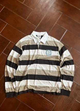 Timberland Polo rugby rayado beige negro estilo retro Y2K premium manga larga, marque: Timberland, état: Très bon état, taille: M, 6,00 €, 7,00 € Protection acheteurs incluse