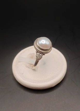 Anello in argento con perla naturale, marque: Argento, état: Neuf sans étiquette, taille: 17,7 mm, 27,00 €, 29,05 € Protection acheteurs incluse