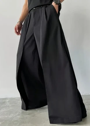 Pantalon chic élégant à rayures noir baggy loose coupe droite | Taille S #P017, marke: CHIC, zustand: Sehr gut, größe: S, 34,99 €, 37,44 € inklusive Vinted-Käuferschutz