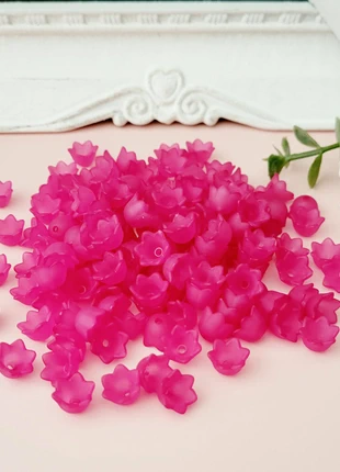 150 Perles fleur d'inspiration muguet - Fuchsia | 10x6mm, staat: Heel goed, € 2,85, € 3,69 inclusief Kopersbescherming Pro