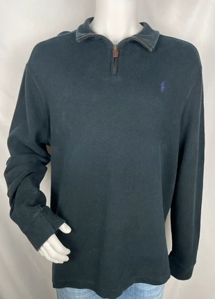 Pull quarter/half zip Ralph Lauren col camionneur noir logo brodé violet taille XL. F2-05, brand: Ralph Lauren, condizioni: Ottime, taglia: XL, €44.00, €46.90 include la Protezione acquisti