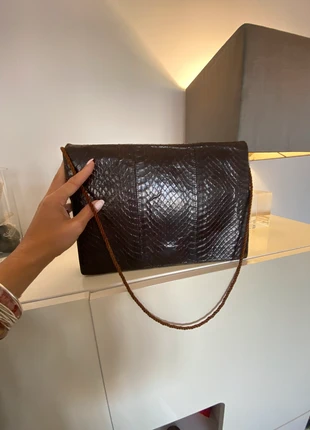 Grand sac original en cuir à bandoulière ou pochette lézard vintage Boho, marque: Vintage Dressing, état: Satisfaisant, 10,00 €, 11,20 € Protection acheteurs incluse