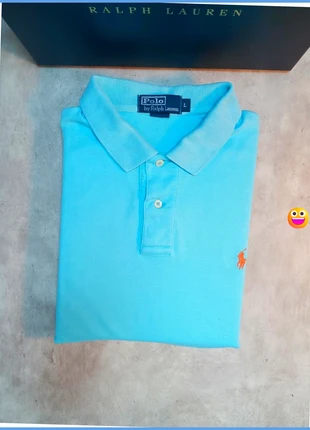 Polo Ralph Lauren vintage bleu clair logo brodé orange pour homme taille L - 180cm taille 5, marque: Ralph Lauren, état: Très bon état, taille: L, 27,00 €, 29,05 € Protection acheteurs (Pro) incluse