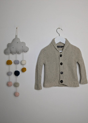 Baby Strick Cardigan | Grobstrick & Kragen | Primark | 74 | beige meliert, brand: Primark, condizioni: Buone, taglia: 9-12 mesi / 74 cm, €1.00, €1.75 include la Protezione acquisti