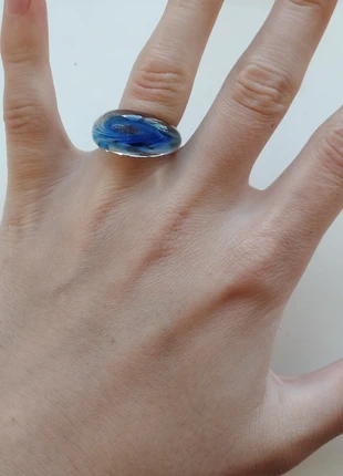 Spiral glass ring Anillo de vidrio, marca: Accessories, estado: Novo com etiquetas, tamanho: 17,7 mm Ø / 16, €11.00, €12.25 inclui Proteção do Comprador