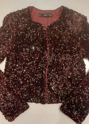 Veste à sequins bordeaux T.34, marca: Mango, estado: Nuevo sin etiquetas, tamaño: XS / 34 / 6, 49,00 €, 52,15 € Protección al comprador incluida