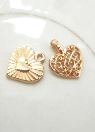 pendentif coeur doré, or fin 18 kc, 2 ex voto,, marca: coeur, estado: Novo sem etiquetas, €8.25, €9.36 inclui Proteção do Comprador