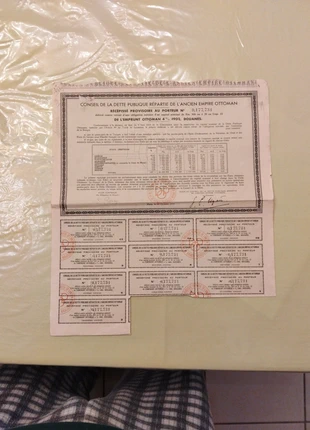 Action, bon au porteur dette empire ottoman de 1933, état: Bon état, 2,00 €, 2,80 € Protection acheteurs incluse