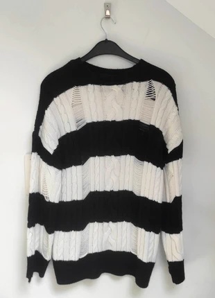 Pull rayé noir et blanc effet usé – Jennyfer taille S - Look décontracté, marca: Jennyfer, estado: Muy bueno, tamaño: S / 36 / 8, 3,00 €, 3,85 € Protección al comprador incluida