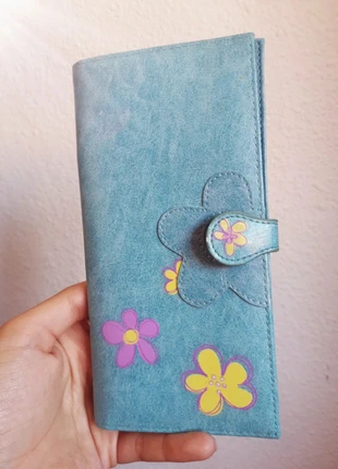 Portefeuille fleuri / Cartera azul de flores., estado: Nuevo sin etiquetas, 5,00 €, 5,95 € Protección al comprador incluida