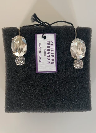 Philippe Ferrandis Brincos ovais Cristal Swarovski, marca: Philippe Ferrandis, estado: Novo com etiquetas, €95.00, €100.45 inclui Proteção do Comprador